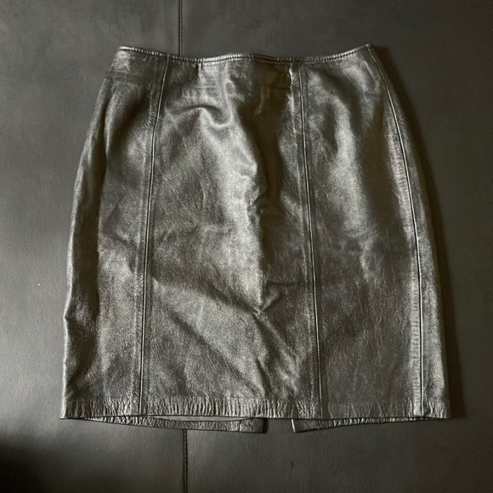 BLACK GENUINE LEATHER SKIRT